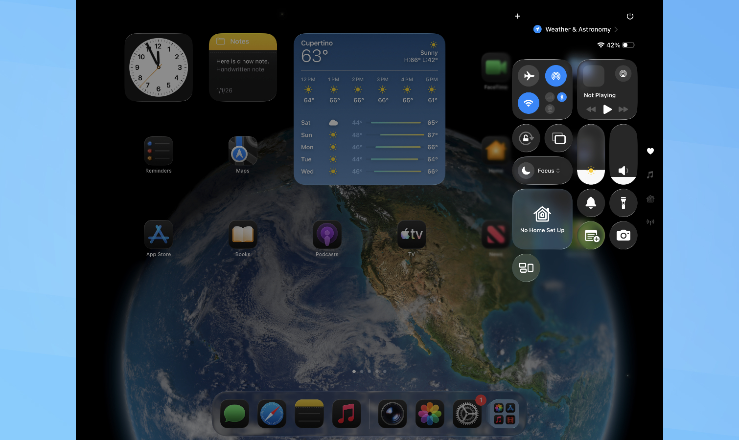 Apple iPad Control Center σε δράση