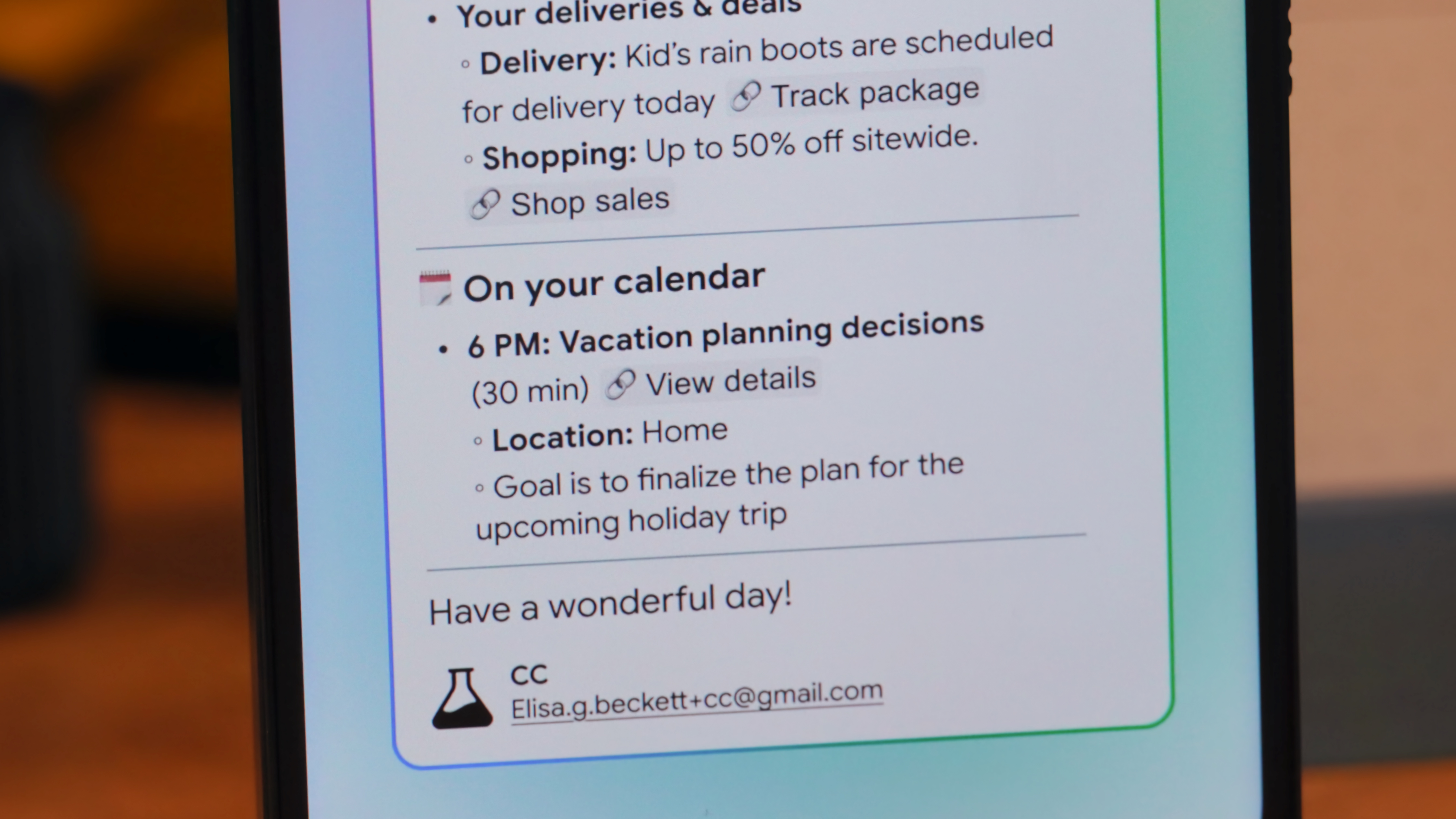 Ο πράκτορας CC της Google στο Gmail.