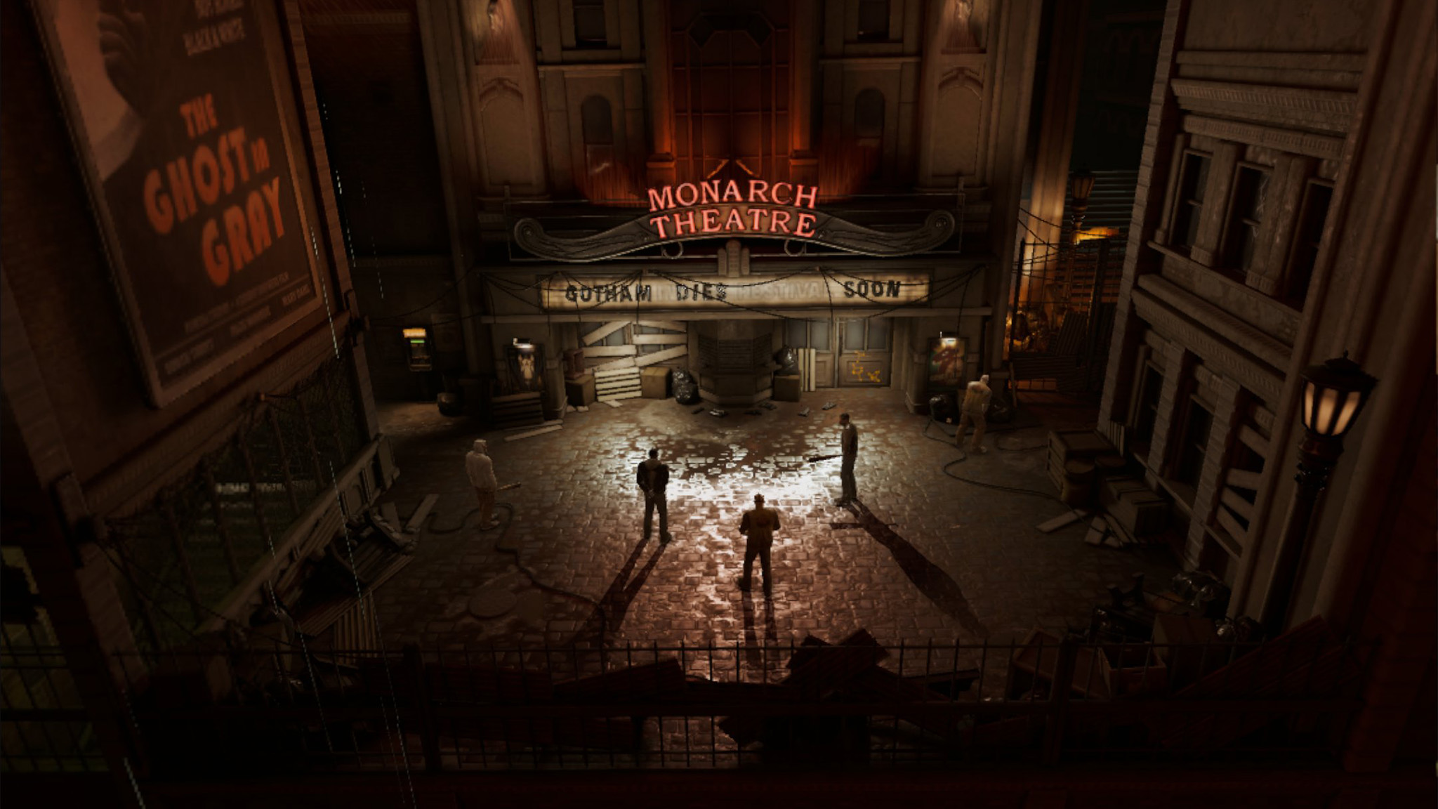 Ένα στιγμιότυπο οθόνης από το Batman Arkham Shadow τραβηγμένο σε ακουστικά Meta Quest 3