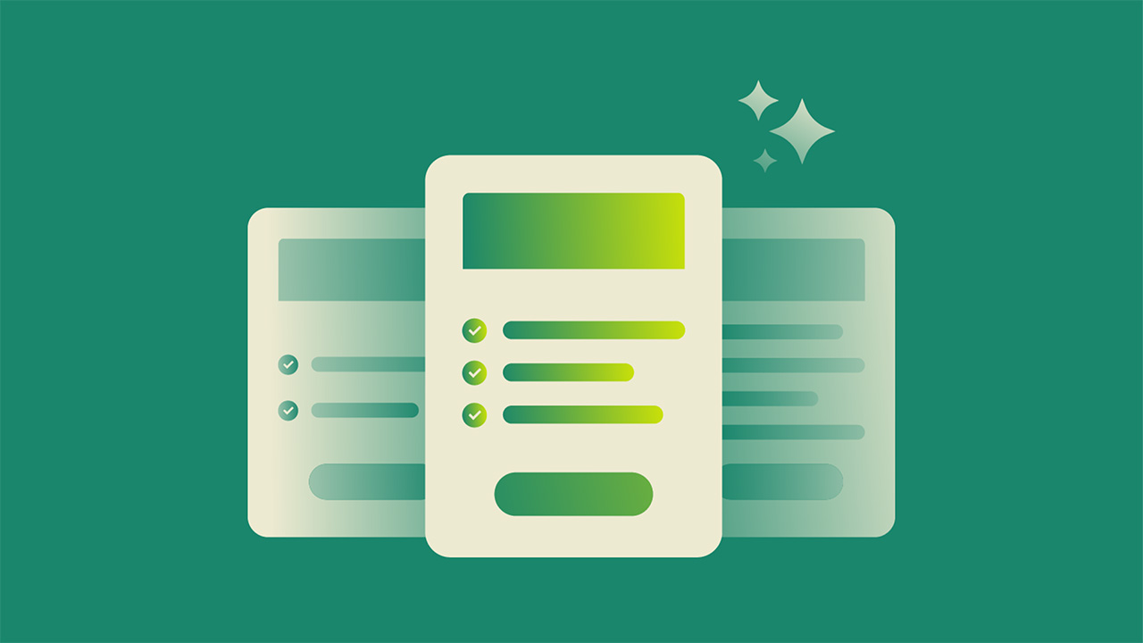 Τρία γραφικά σχεδίου ExpressVPN σε σκούρο πράσινο φόντο