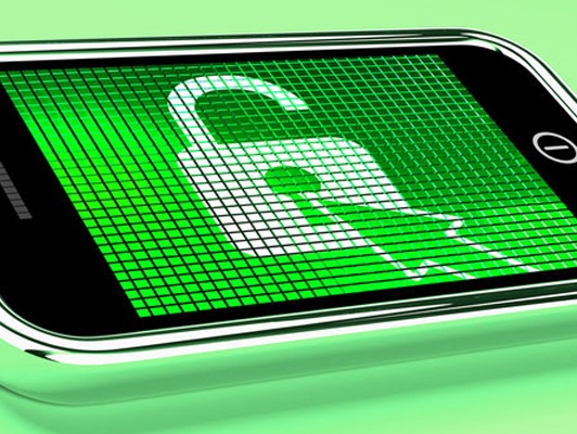 Τηλέφωνο με σύμβολο ξεκλειδώματος