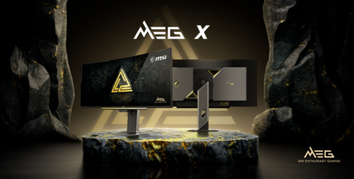 Η εικόνα δείχνει την οθόνη της σειράς MEG X της MSI με την επωνυμία «MSI Enthusiast Gaming» σε στυλιζαρισμένο βραχώδες φόντο.