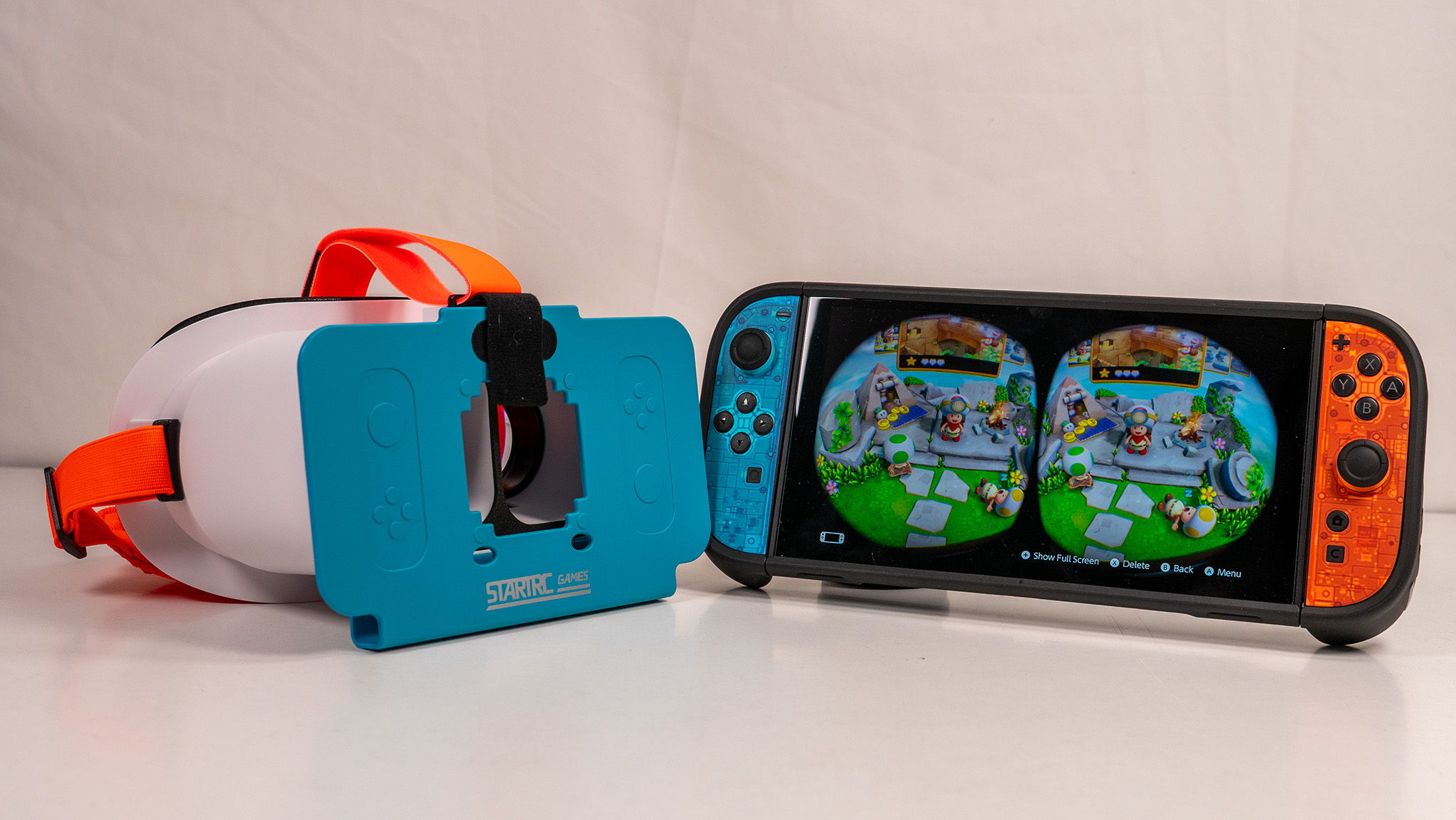 Τα ακουστικά STARTRC VR με Nintendo Switch 2 που τρέχει το Captain Toad Treasure Tracker σε λειτουργία VR