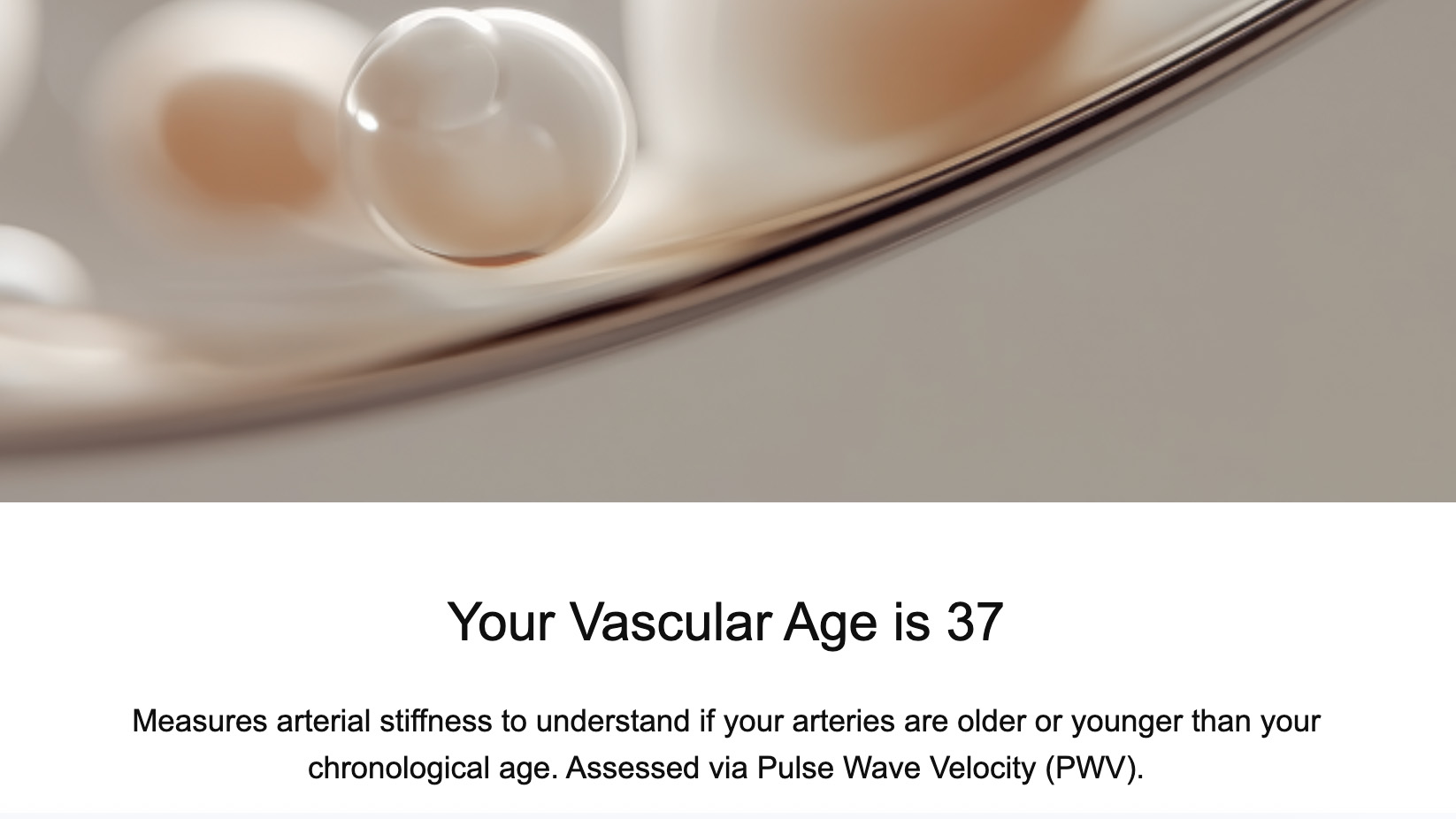 Στιγμιότυπο οθόνης των αποτελεσμάτων αγγειακής ηλικίας από την έξυπνη ζυγαριά Withings Body Scan 2 που ανακοινώθηκε στην CES 2026