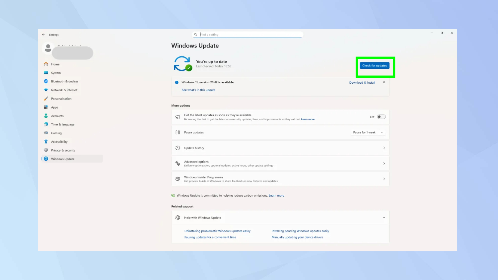 Ελέγξτε για ενημερώσεις των Windows