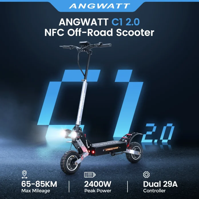 ANGWATT C1 2.0 : Ηλεκτρικό πατίνι 2400W, με 28Ah μπαταρία και υδραυλικά δισκόφρενα στα 786.6€!