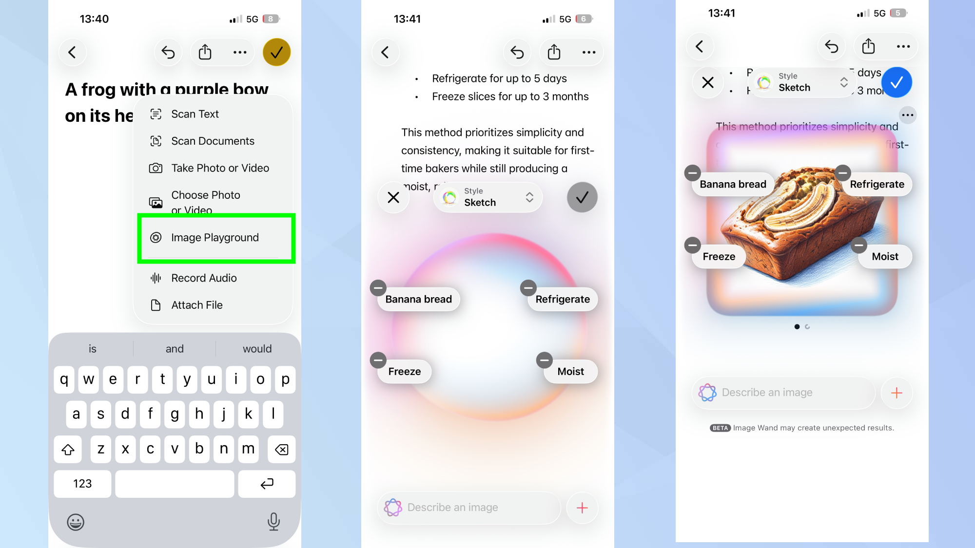 Πώς να χρησιμοποιήσετε το Image Playground για να δημιουργήσετε εικόνες από κείμενο σε σημειώσεις στο iPhone σας