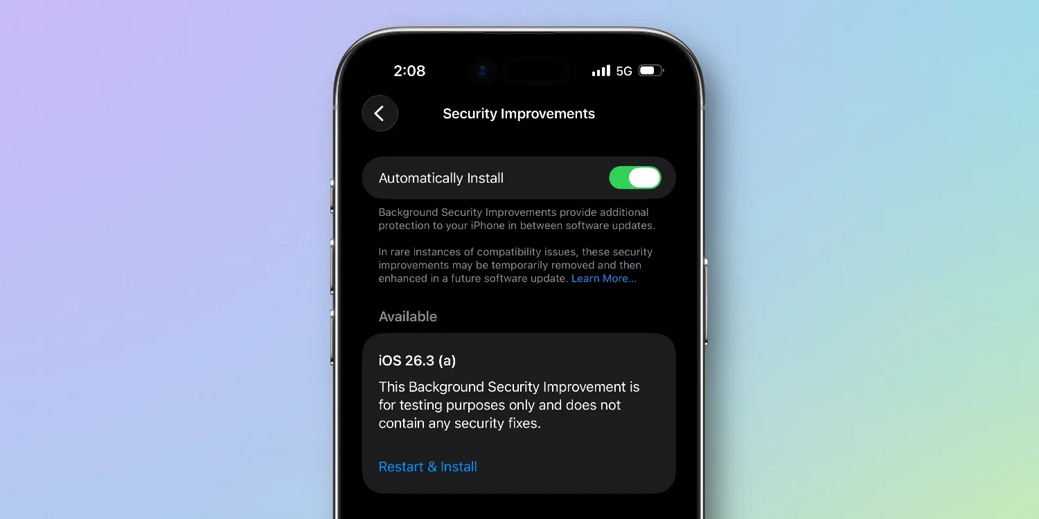 Η Apple κυκλοφορεί τη δοκιμή ασφαλείας iOS 26.3 για χρήστες beta, λεπτομέρειες εδώ