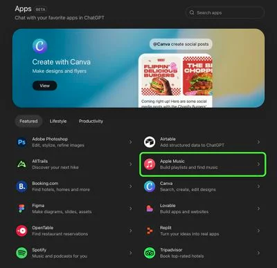 λίστα εφαρμογών chatgpt
