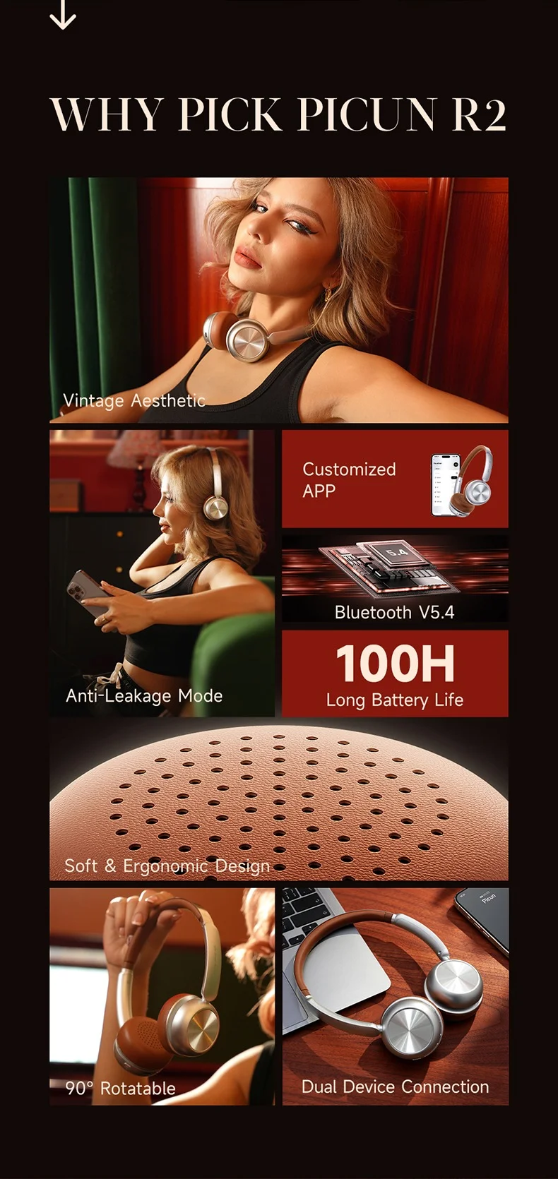 PICUN R2 Retro : Στυλ εποχής με τεχνολογία Bluetooth 5.4 και αυτονομία 100 ωρών