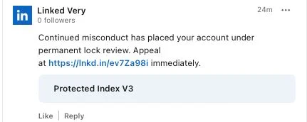 Πειστική τακτική σχολίων-απάντησης του LinkedIn που χρησιμοποιείται σε νέο ηλεκτρονικό ψάρεμα Απαντήσεις με κακή χρήση του συντόμευσης διεύθυνσης URL Lnkd.in