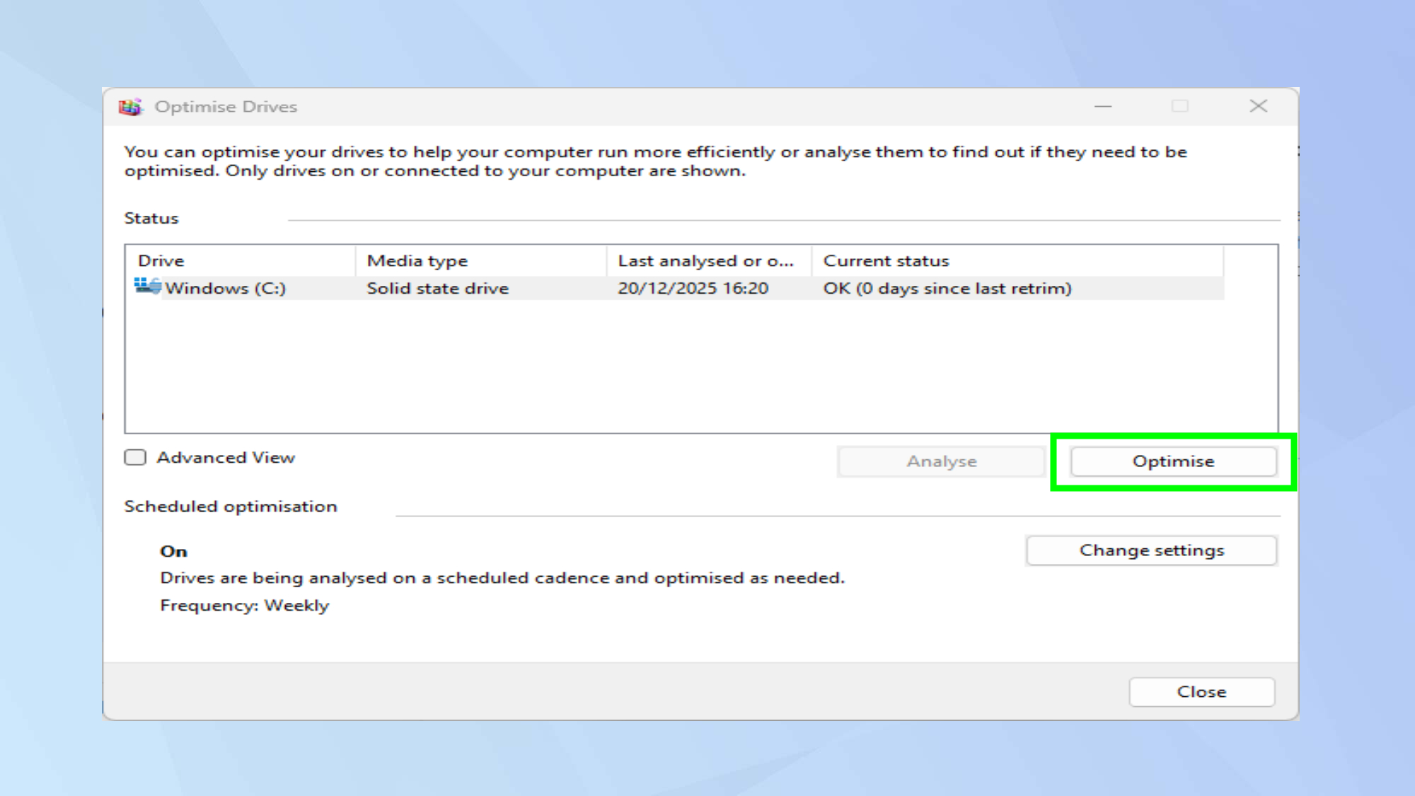 Βελτιστοποιήστε την αποθήκευση των Windows