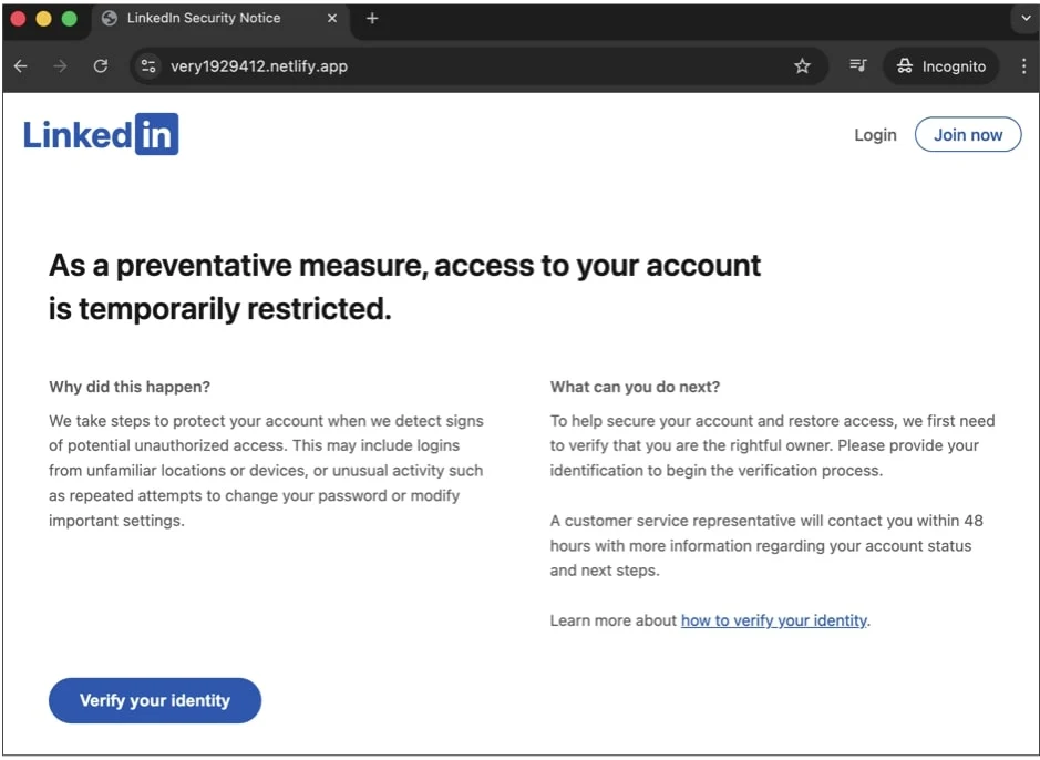 Πειστική τακτική σχολίων-απάντησης του LinkedIn που χρησιμοποιείται σε νέο ηλεκτρονικό ψάρεμα Πρώτος τομέας phishing LinkedIn