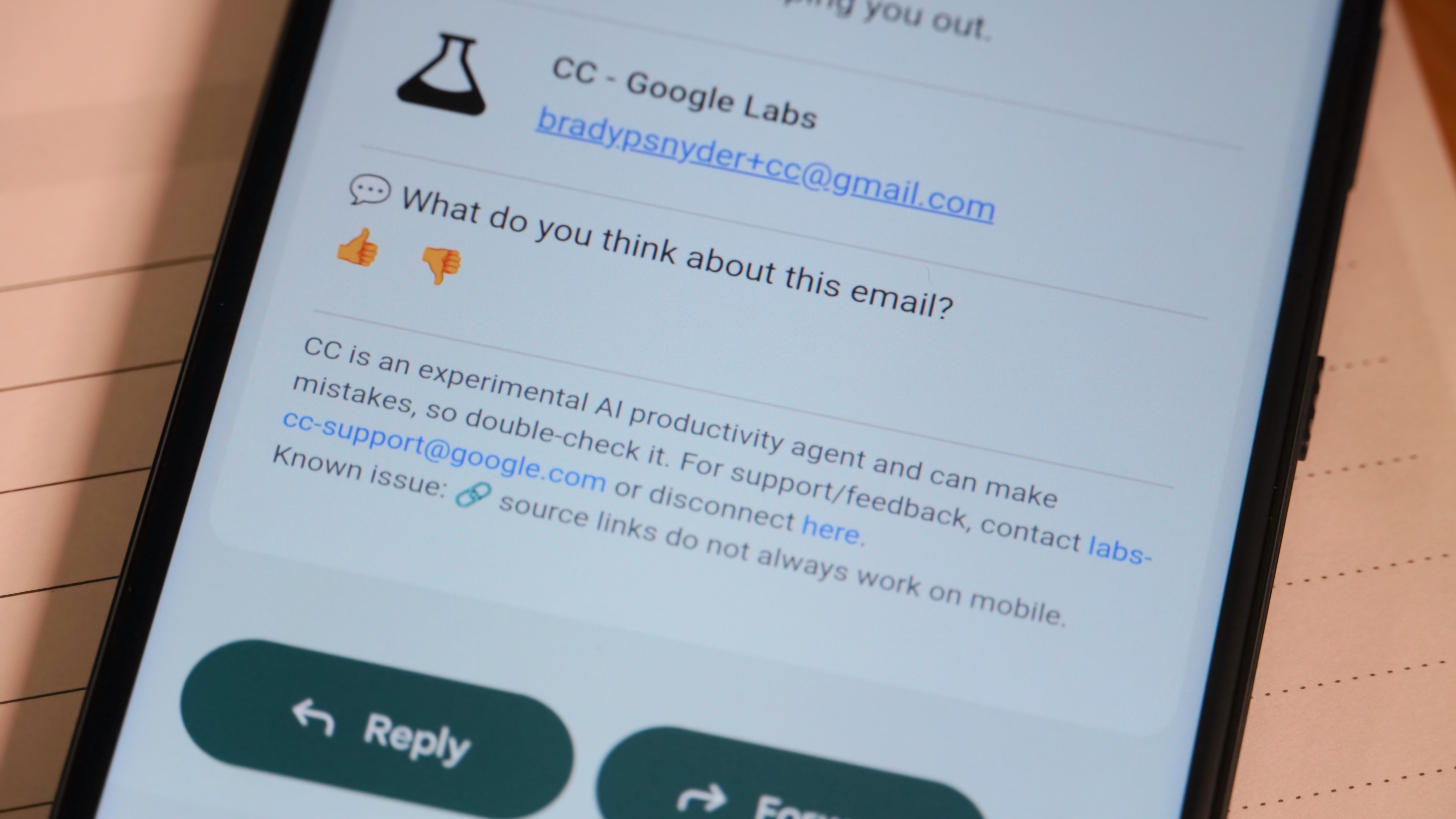 Ο πράκτορας CC της Google στο Gmail.