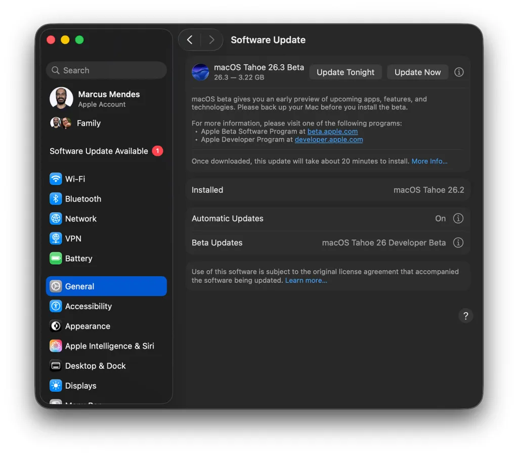 Το macOS Tahoe 26.3 beta 2 είναι πλέον διαθέσιμο, δείτε τι να περιμένετε