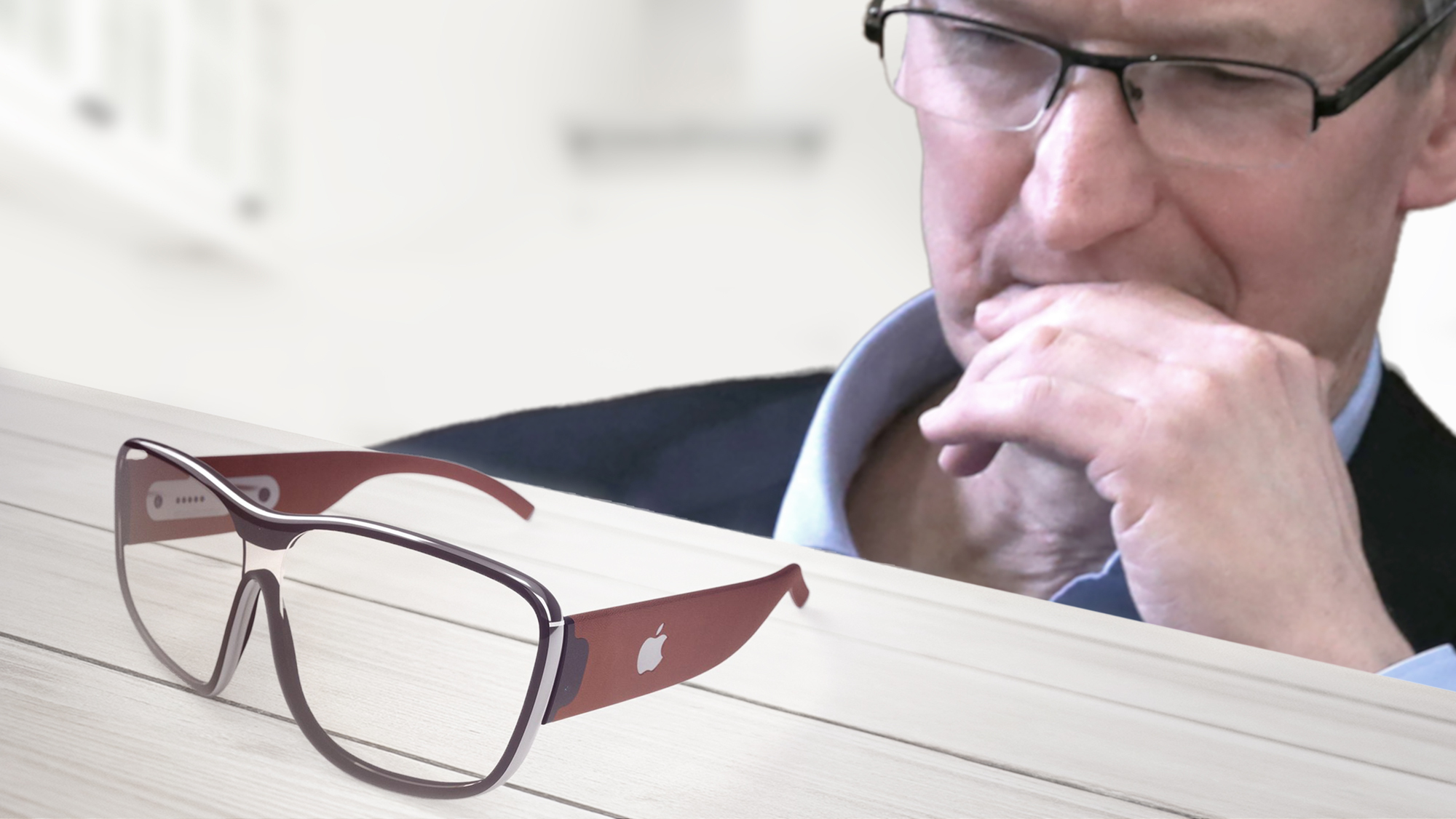 Render Tim Cook με Apple Glass