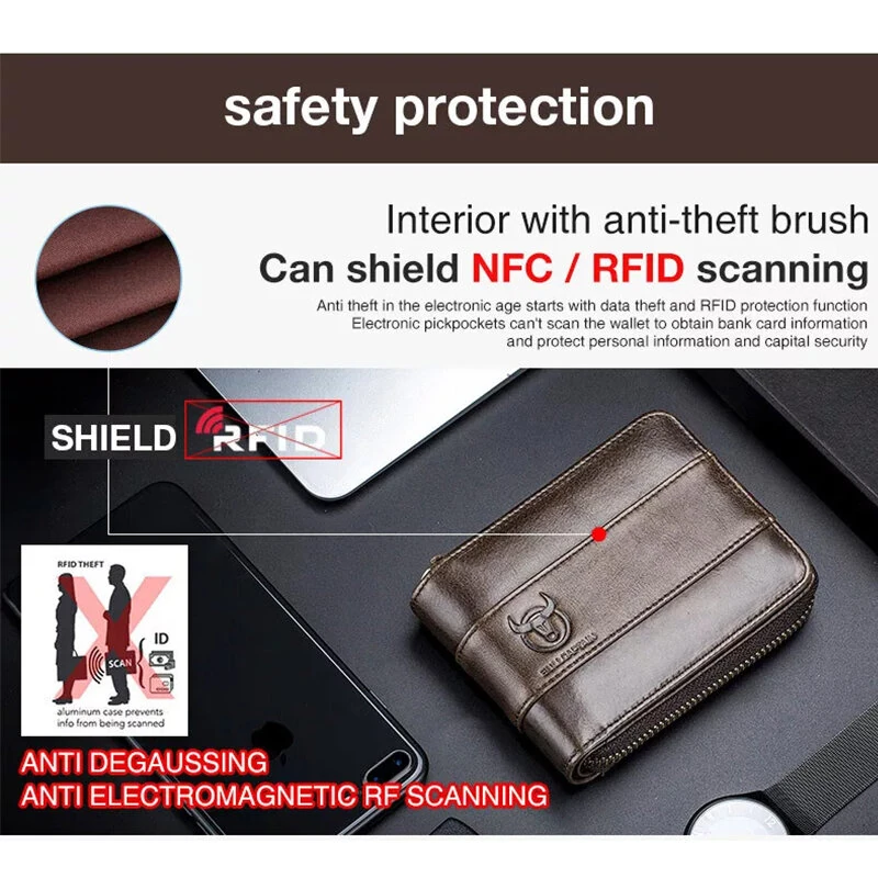 δερμάτινο πορτοφόλι Bullcaptain RFID Protection