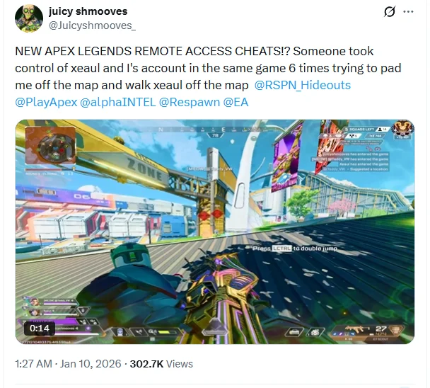 Ο «Κακός ηθοποιός» πειράζει χαρακτήρες του Apex Legends σε ζωντανούς αγώνες Τιτίβισμα