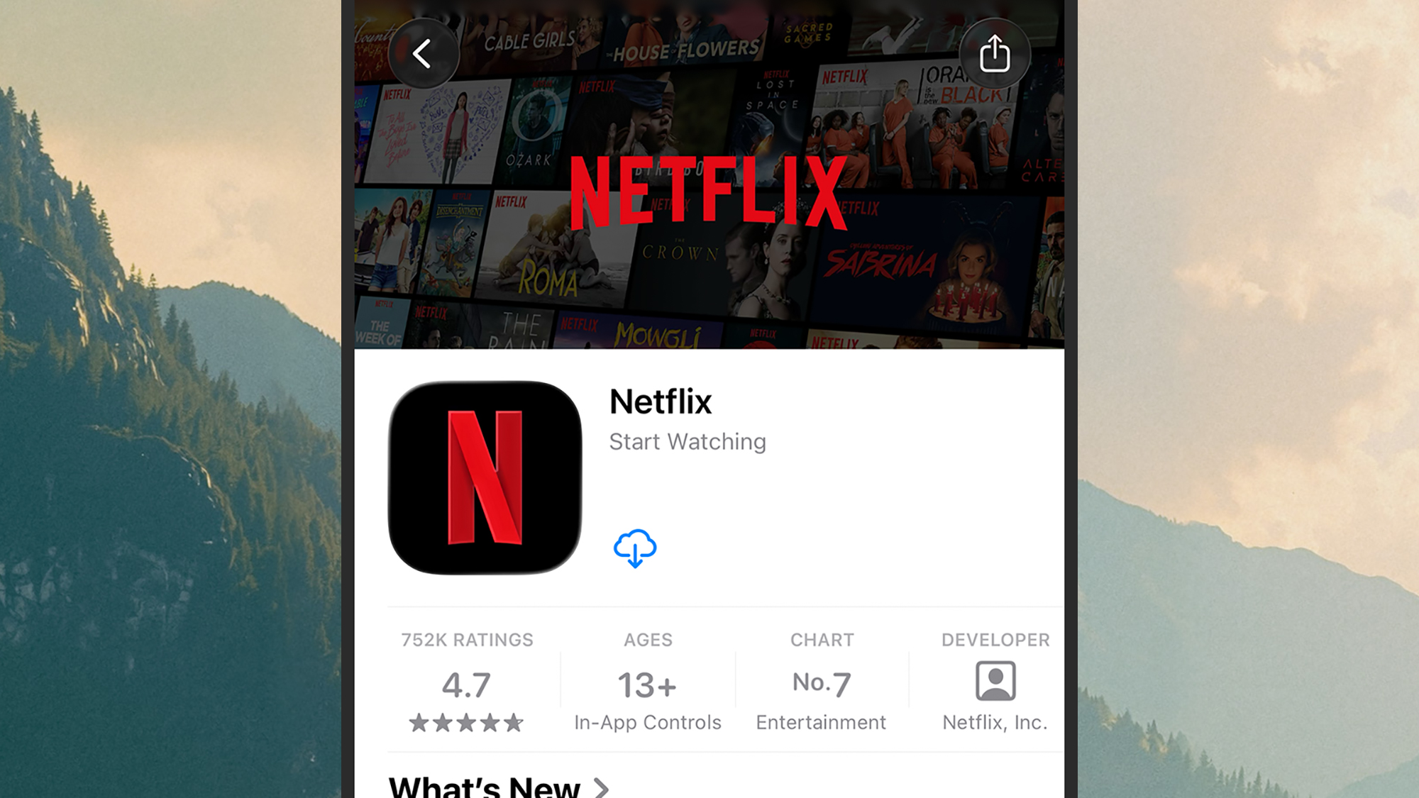 στιγμιότυπο οθόνης του netflix στο iphone