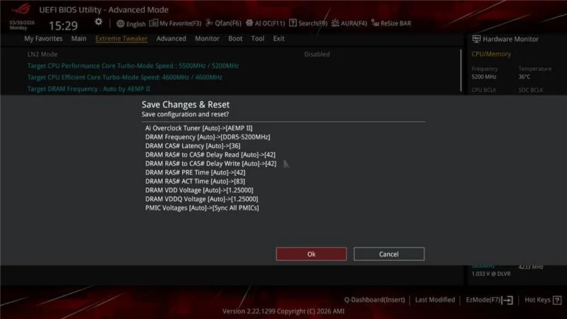 Η οθόνη Βοηθητικό πρόγραμμα UEFI BIOS στη σύνθετη λειτουργία εμφανίζει τις ρυθμίσεις στην ενότητα 