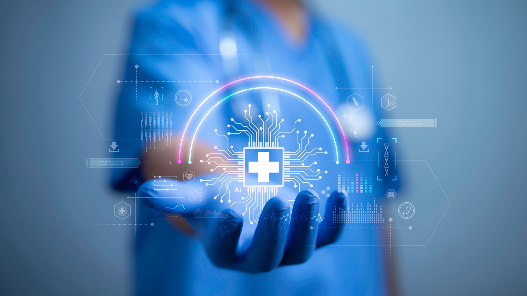 Γιατρός που κρατά τα δεδομένα στο χέρι