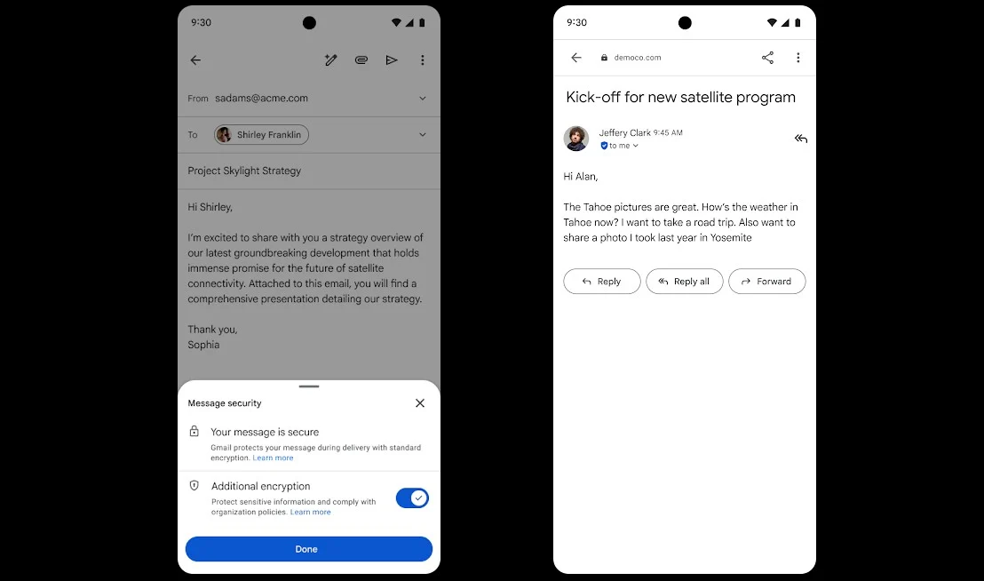 Gmail E2EE σε κινητά