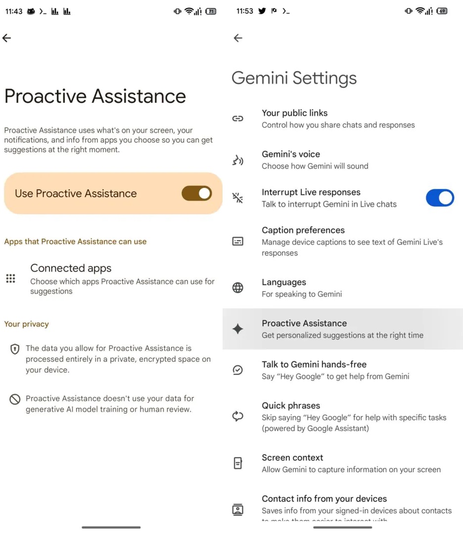 Διαρροή ρυθμίσεων προληπτικής βοήθειας google gemini