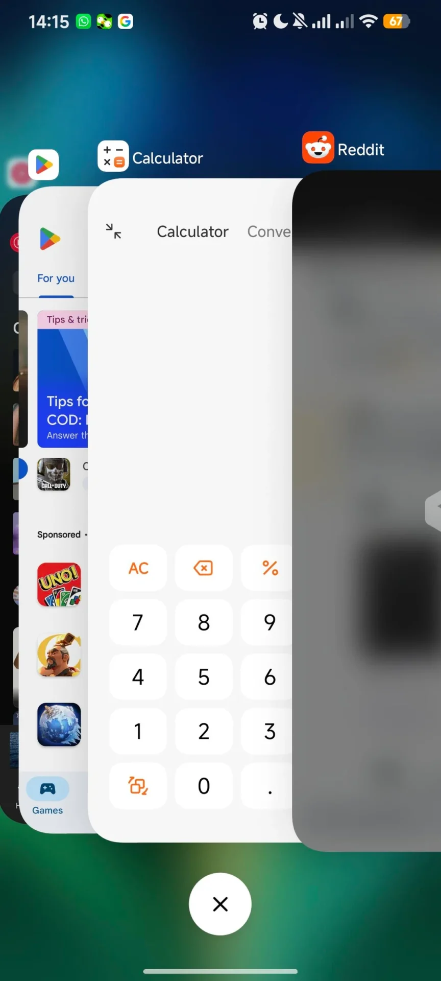 Πρόσφατες εφαρμογές iOS POCO Launcher 2