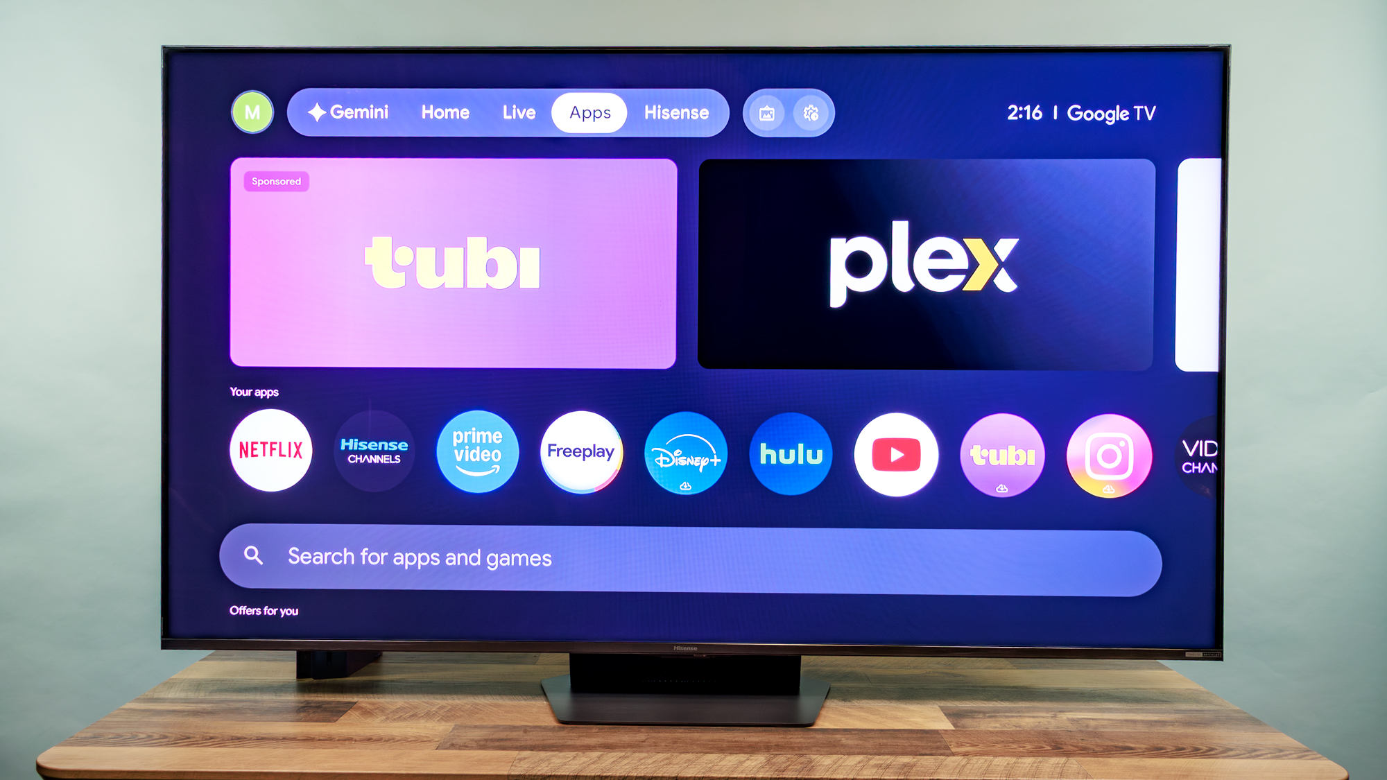 Hisense UR9 RGB Mini-LED TV on a desk