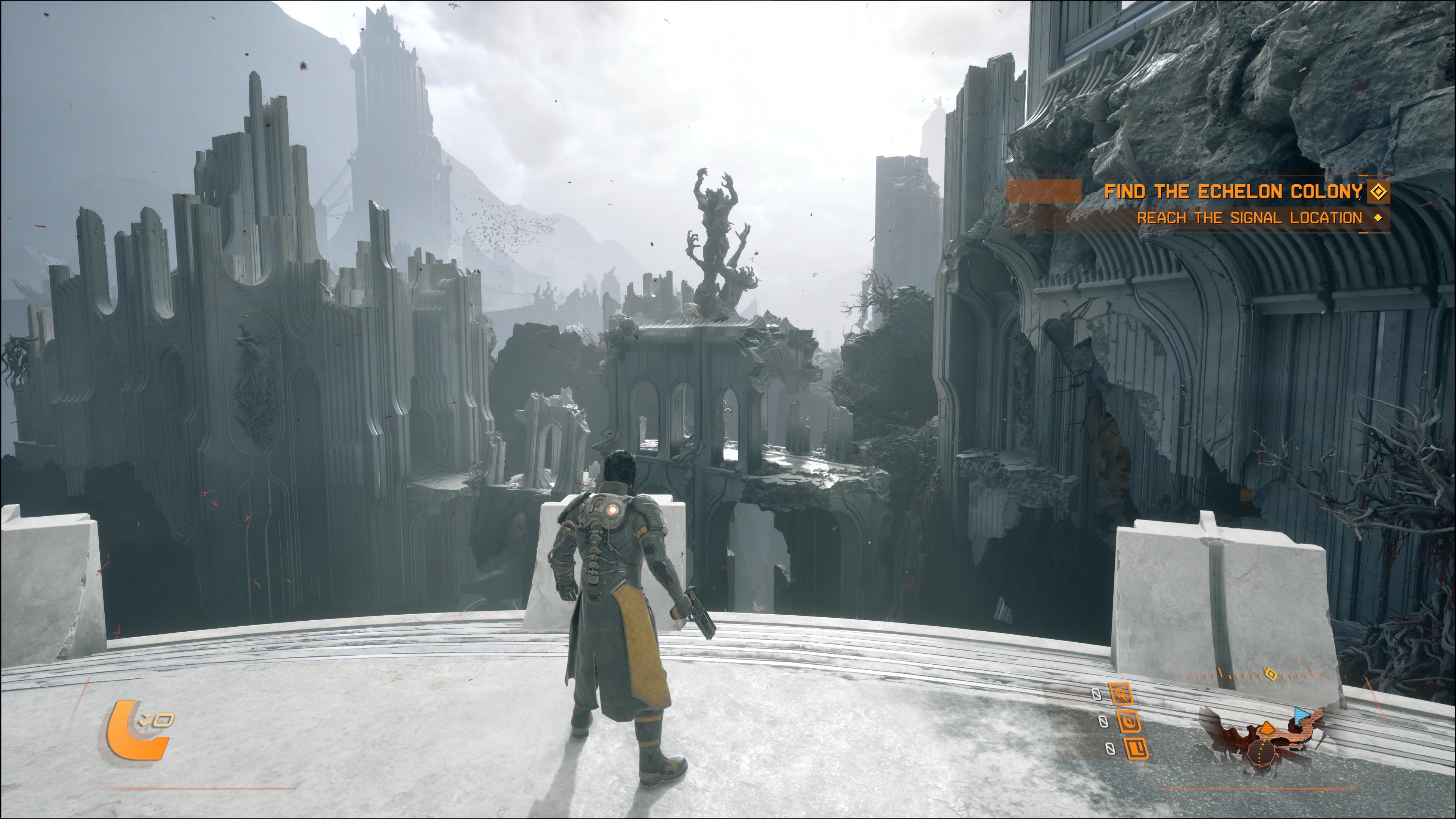 Στιγμιότυπο από τον Saros τραβηγμένο στο PS5 Pro