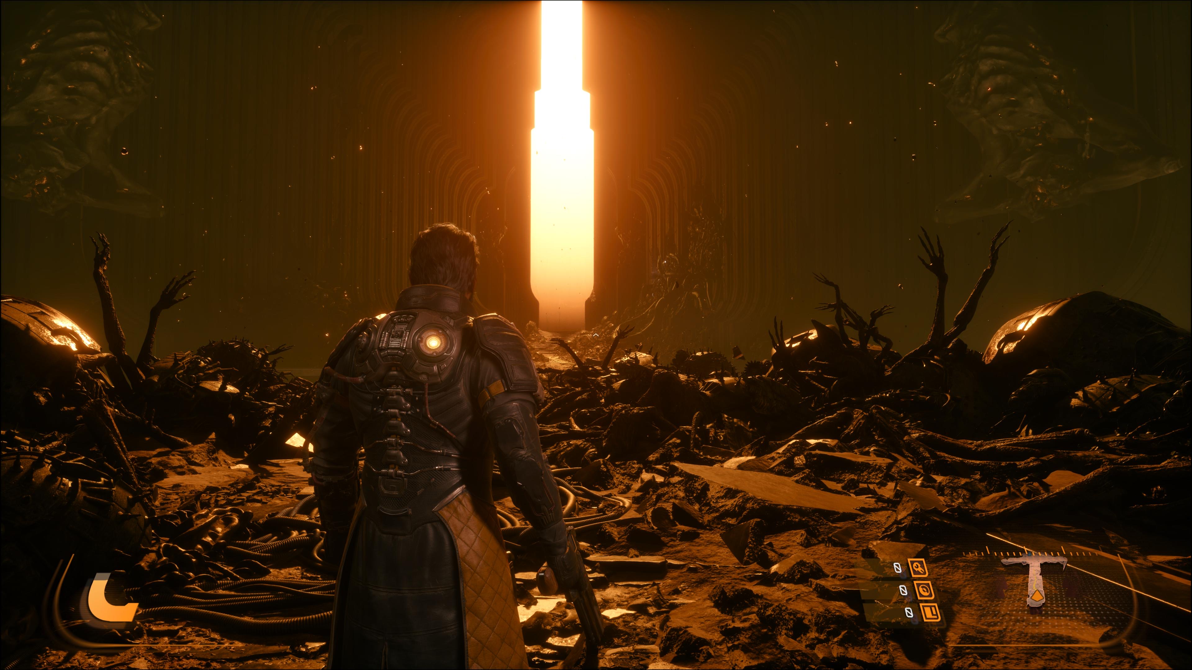 Στιγμιότυπο από τον Saros τραβηγμένο στο PS5 Pro