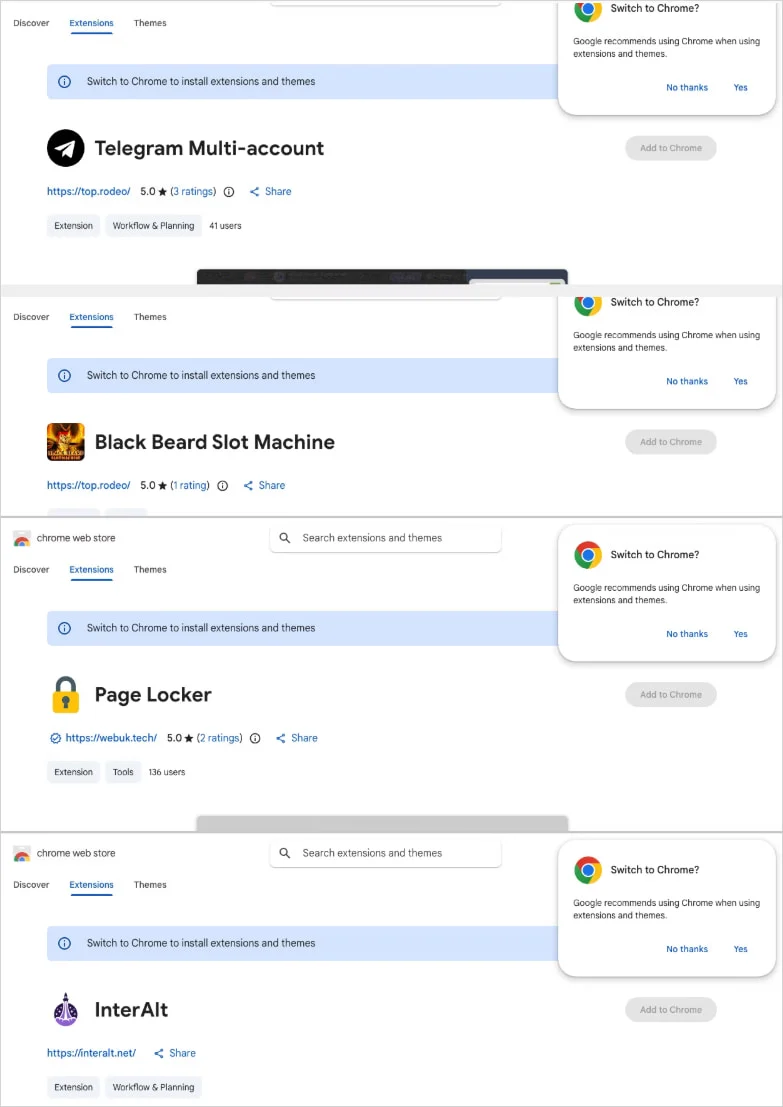 Επεκτάσεις που συνδέονται με την ίδια καμπάνια