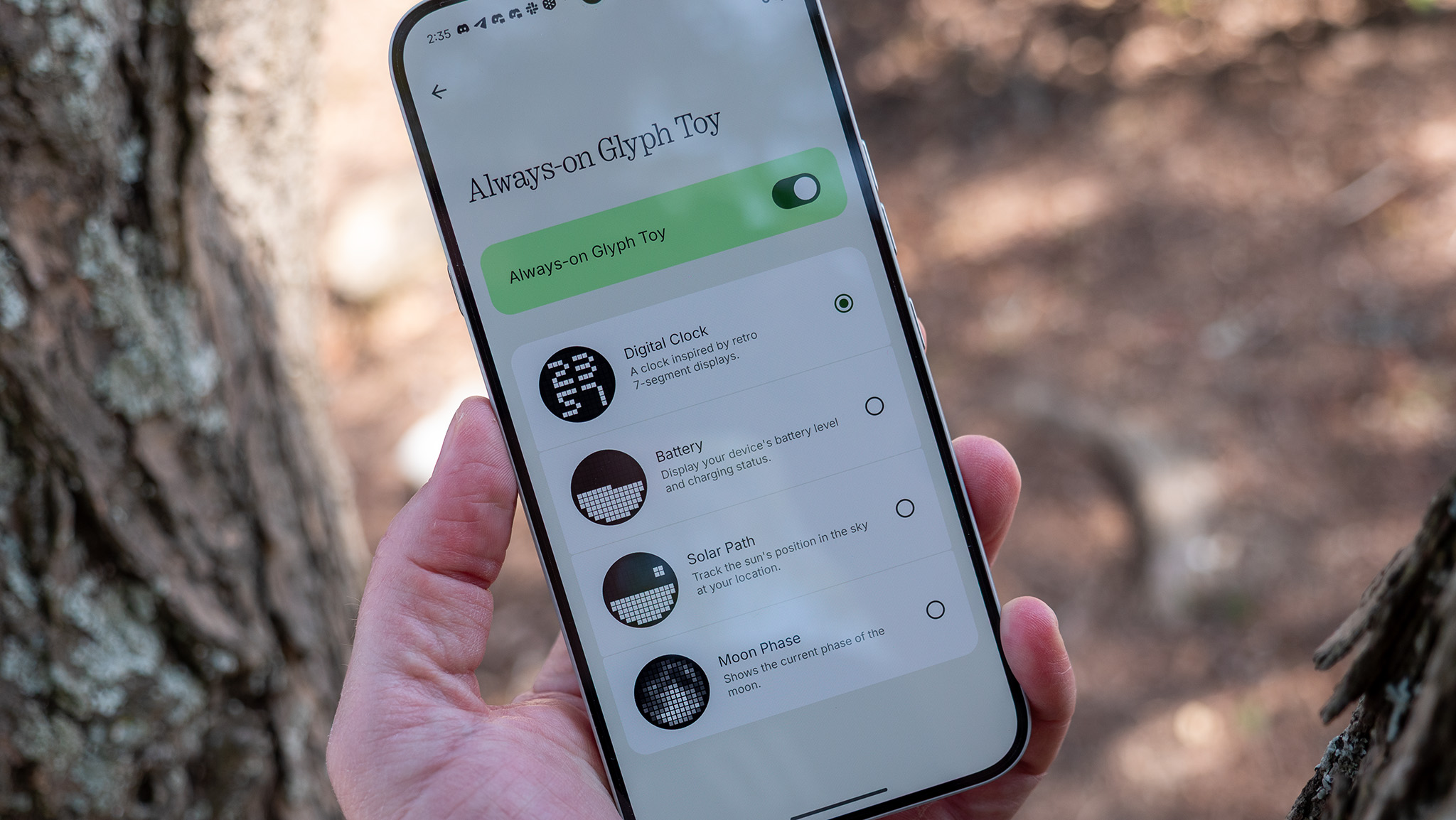 Διαμόρφωση του παιχνιδιού με γλυφές που είναι πάντα ενεργοποιημένο στο Nothing Phone 4a Pro