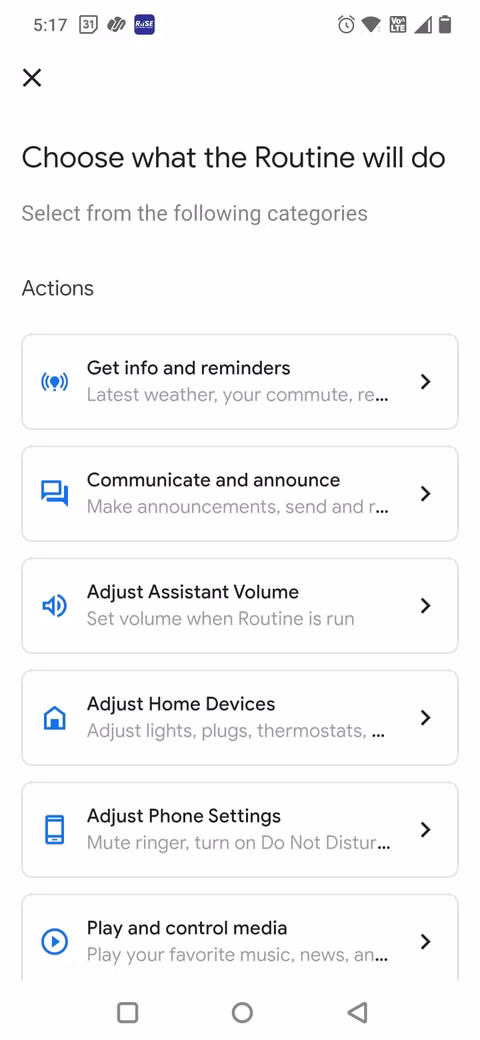 Στιγμιότυπο οθόνης που δείχνει τις ρουτίνες στο Ρολόι Google 
