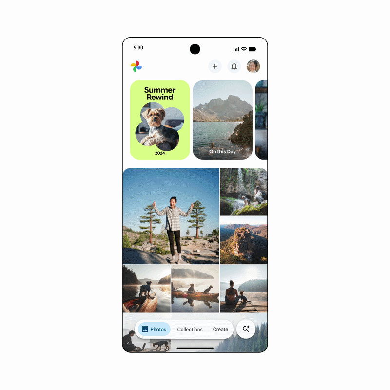 Ένα GIF που υπογραμμίζει τη λειτουργία ντουλάπας του Google Photos.