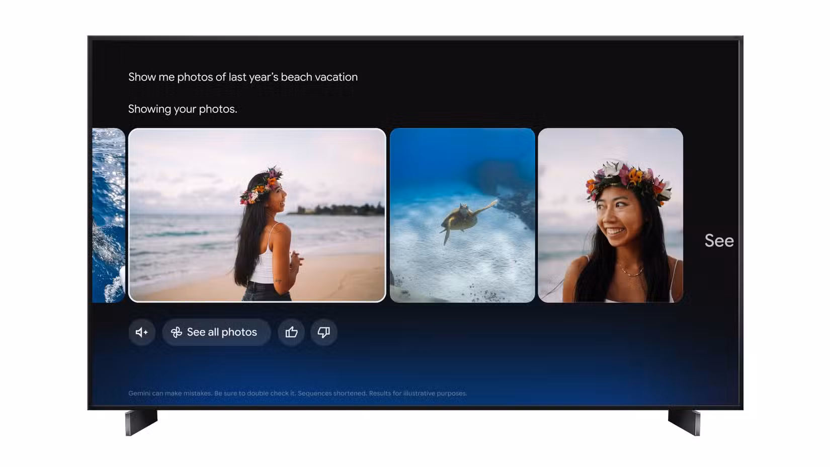 Μια εικόνα που επισημαίνει τις Φωτογραφίες Google στο Google TV.