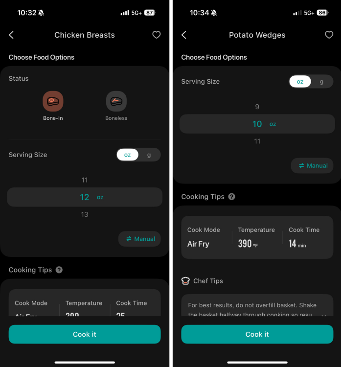 στιγμιότυπα οθόνης της εφαρμογής VeSync
