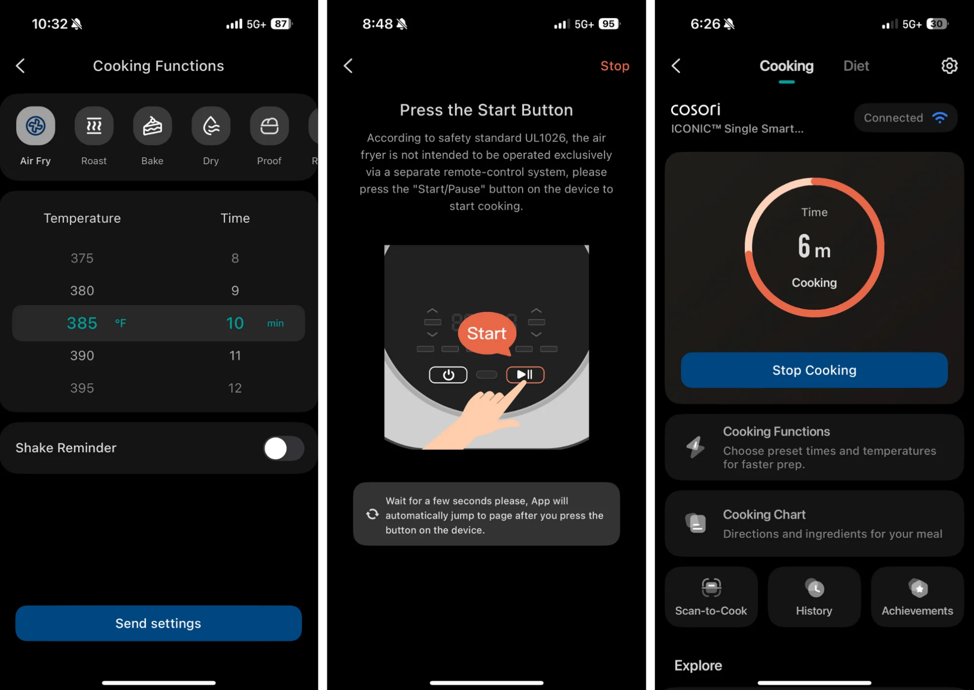 στιγμιότυπα οθόνης της εφαρμογής VeSync