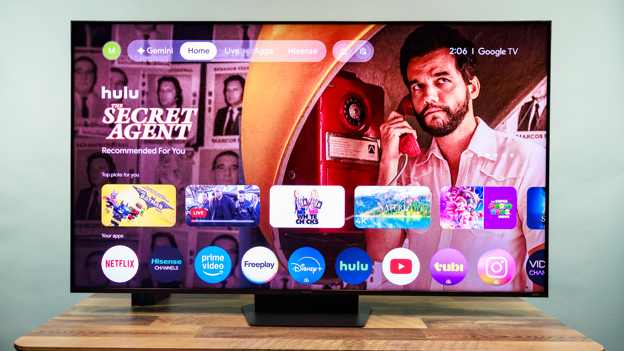 Hisense UR9 RGB Mini-LED TV on a desk