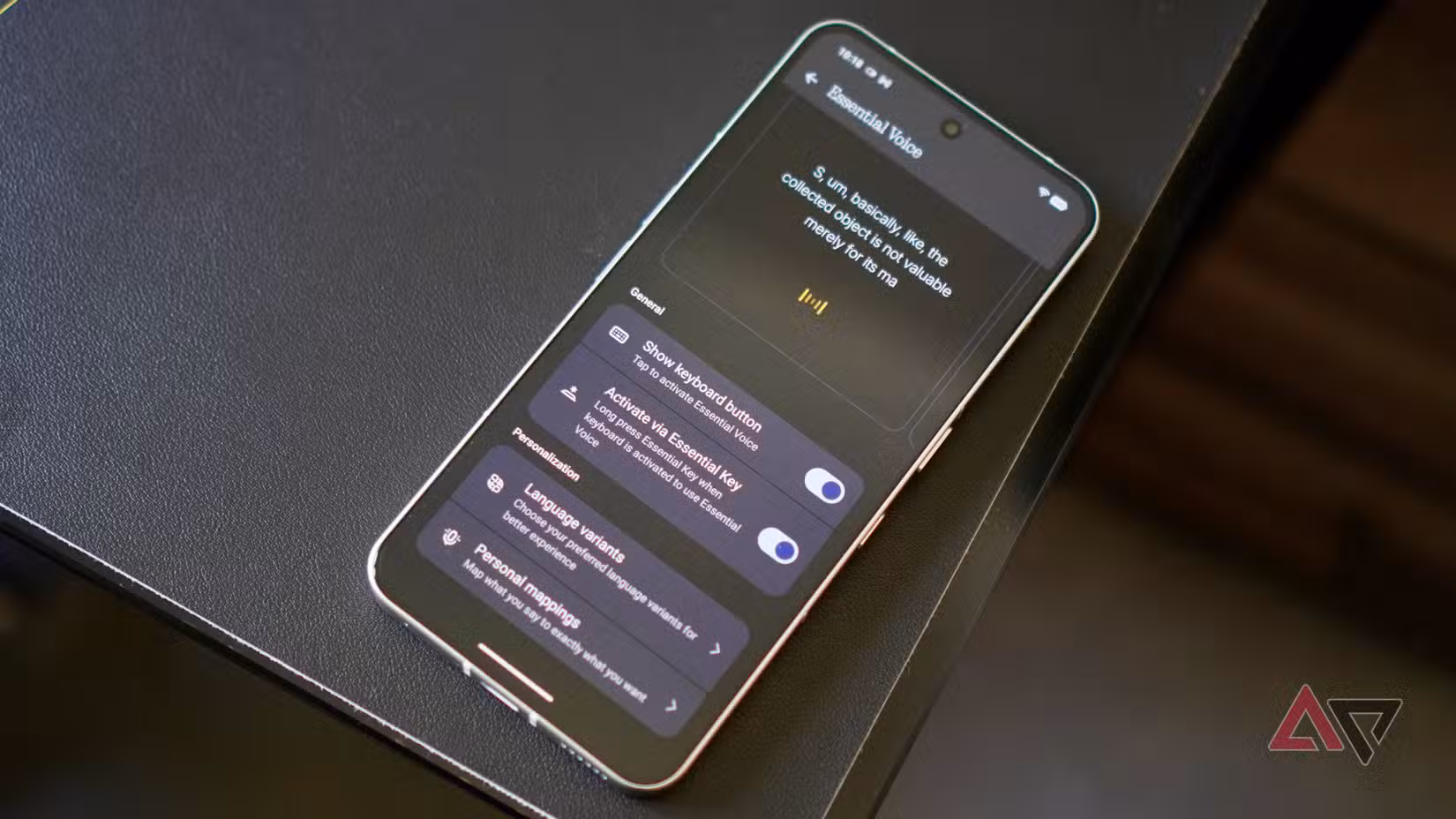 Το μενού Nothing Essential Voice Settings