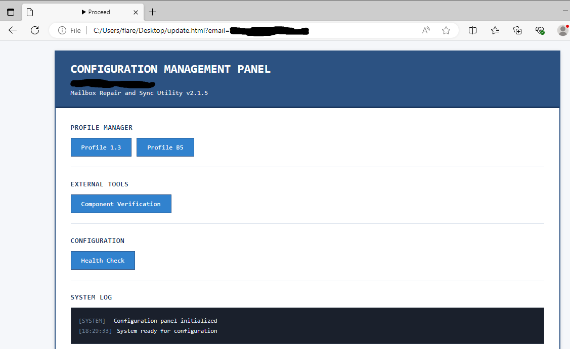 Κακόβουλη σελίδα που χρησιμοποιείται στις επιθέσεις