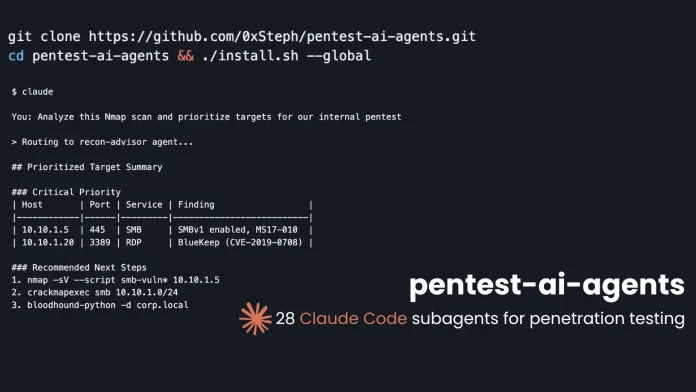 ai-agents - 28 Claude Code Subagents for Penetration Testing