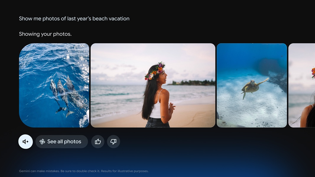 Η πιο πρόσφατη ενημέρωση του Google TV αυξάνει τη χρησιμότητα του Gemini επιτρέποντας στους χρήστες να του ζητούν να βρουν φωτογραφίες.