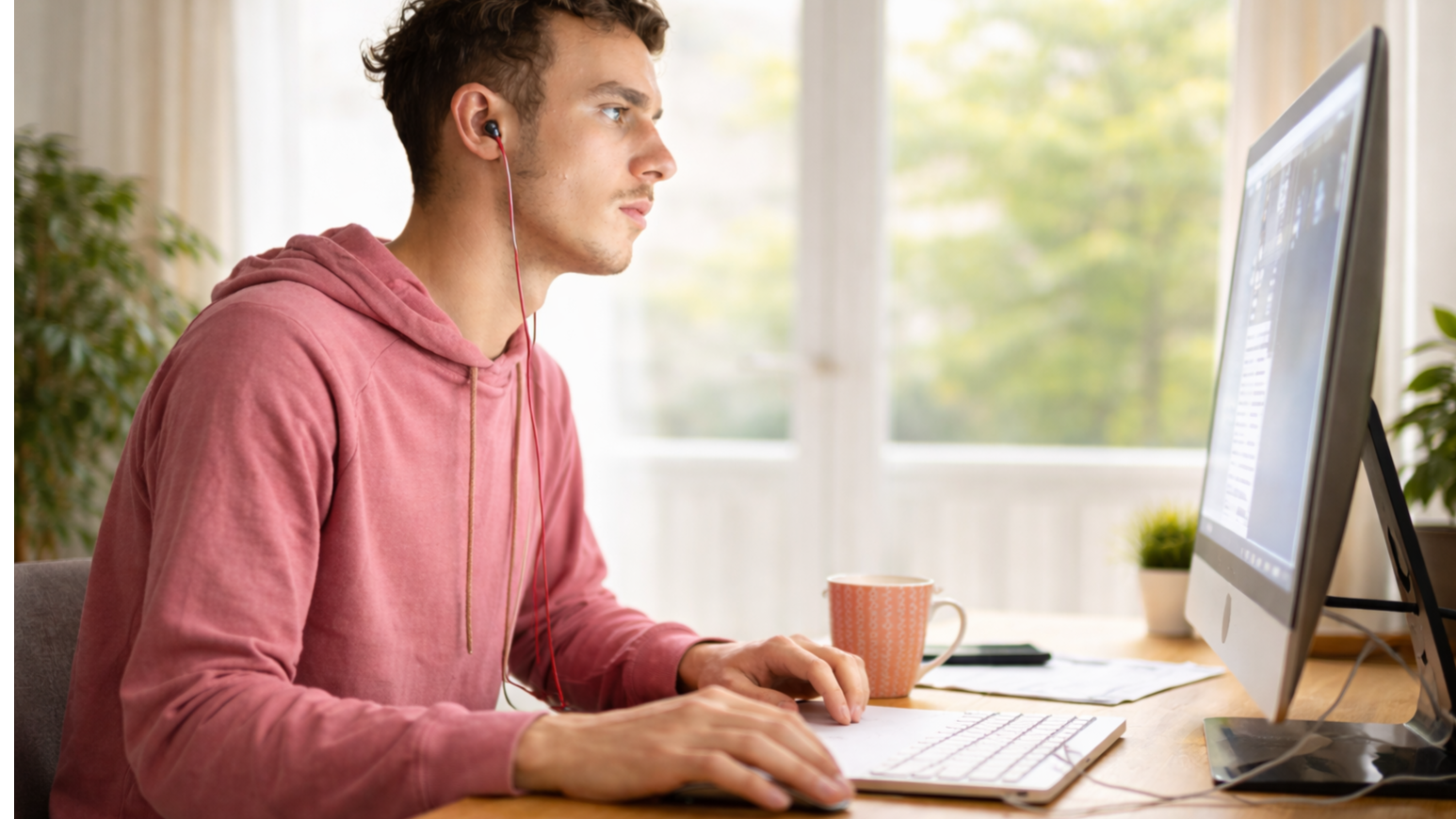 Άνθρωπος στον υπολογιστή του