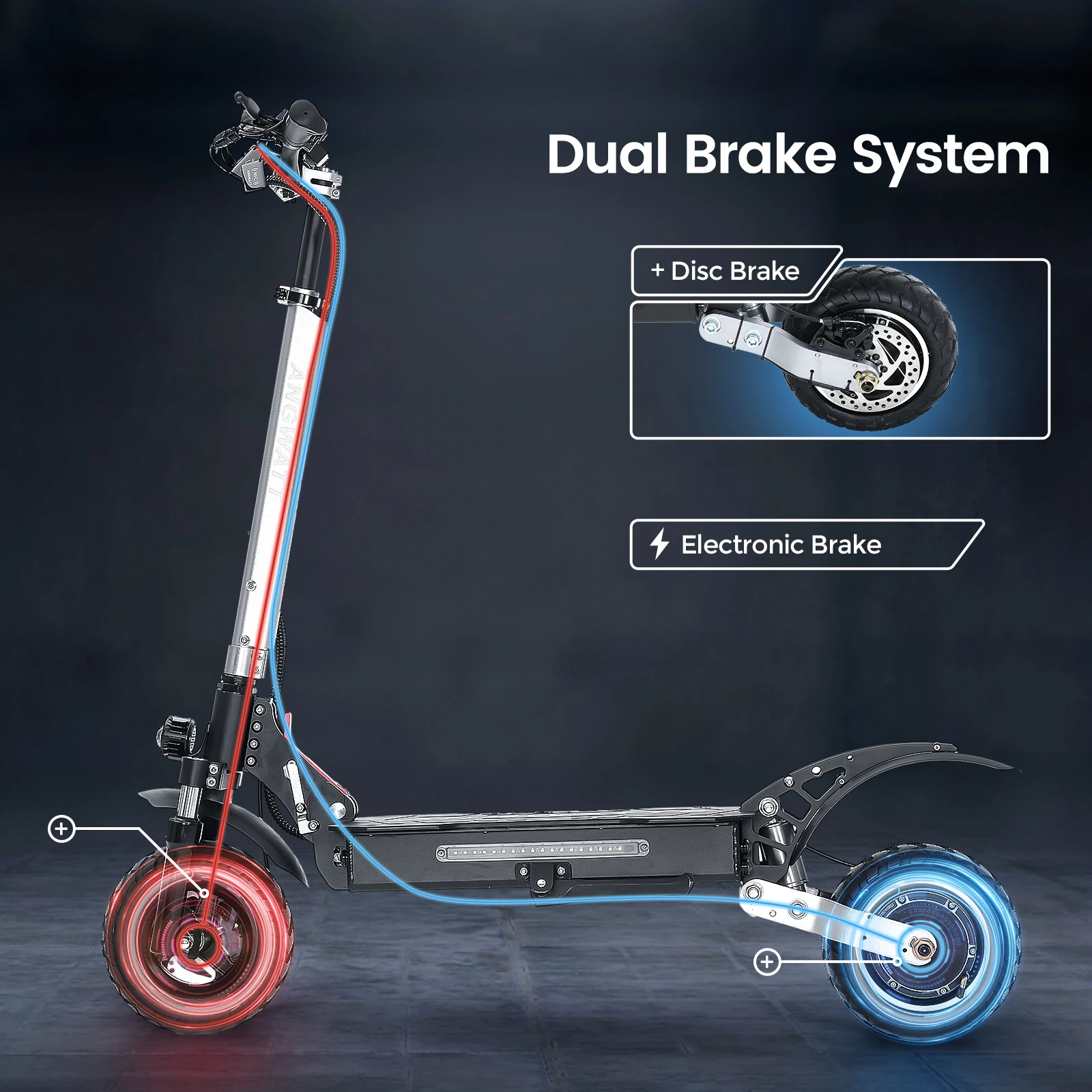 ANGWATT F1 NEW Electric Scooter 48V 18.2Ah 1000W 4