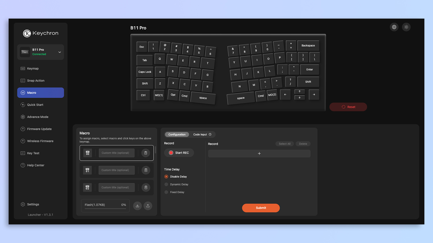 Εφαρμογή βασισμένη στον ιστό Keychron Launcher