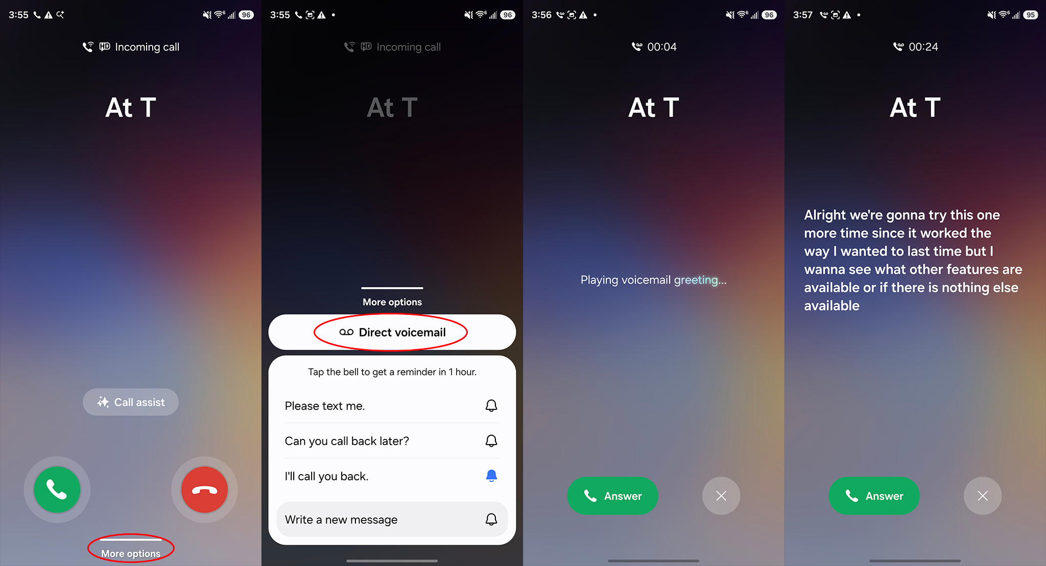 Αποστολή κλήσης σε Direct Voicemail στο Samsung One UI 8.5